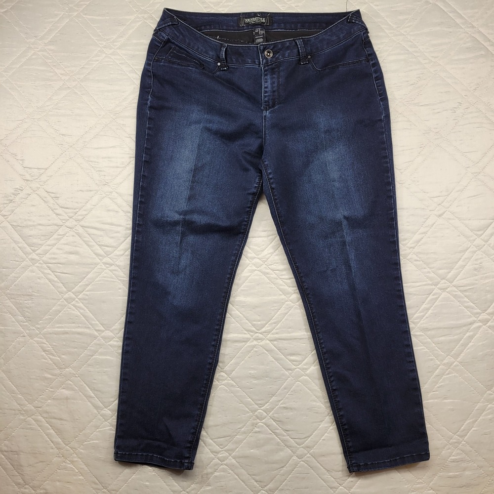 Sound/Style dark blue creased jeans size 14P‎